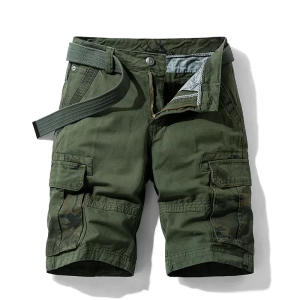 Bermuda masculina,  de camuflagem, de praia de algodão multi-bolso, corredores casuais, primavera e verão. - Image 18