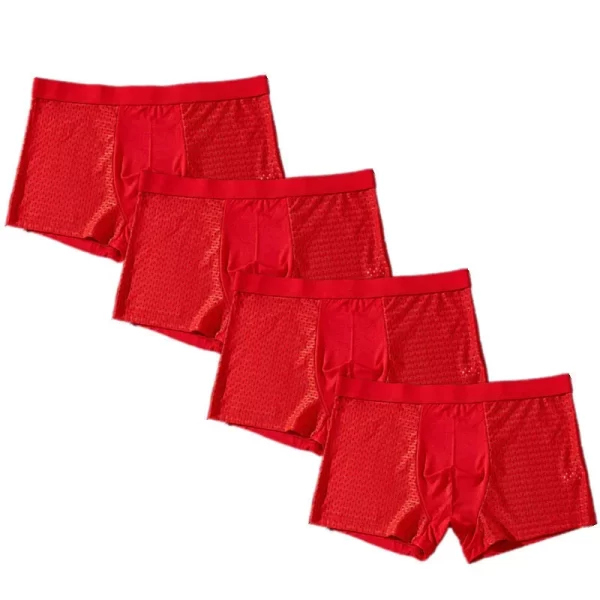 Cueca boxer masculina, 4 pçs/lote fibra de bambu, plus size xxxxl,  tamanho grande respirável roupa interior 4xl 5xl 6xl 7xl 8xl - Image 8