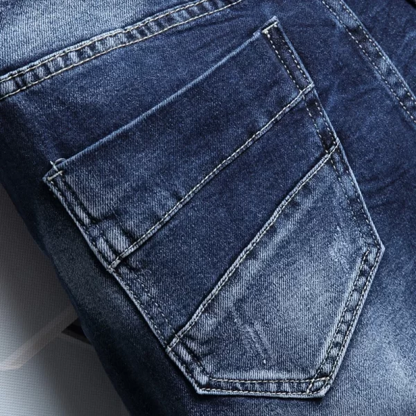 Bermuda jeans masculina, clássicos, cor sólida, casual, simples, reto, desgastado, moda, vintage, emendado, cargo, streetwear - Image 5