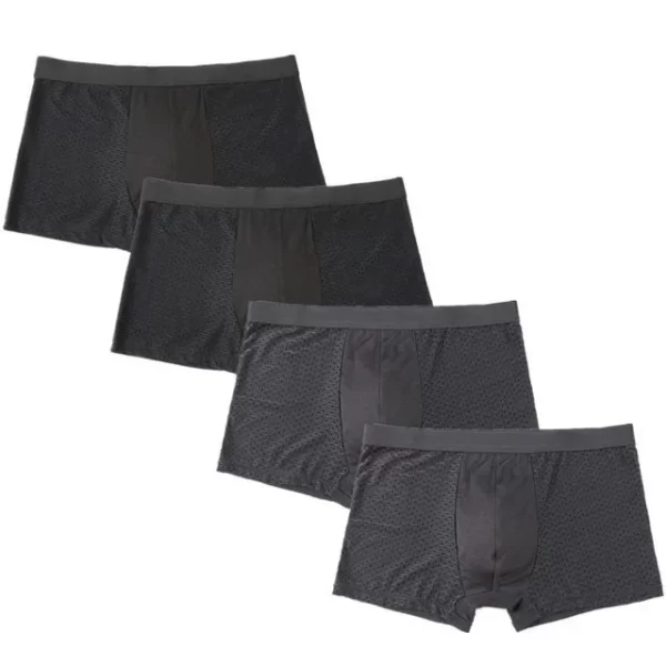 Cueca boxer masculina, 4 pçs/lote fibra de bambu, plus size xxxxl,  tamanho grande respirável roupa interior 4xl 5xl 6xl 7xl 8xl - Image 17