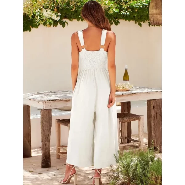 Macacão de cintura alta com decote em v feminino, sem costas, oco, sem mangas, elegante, perna larga, sexy, novo. - Image 4
