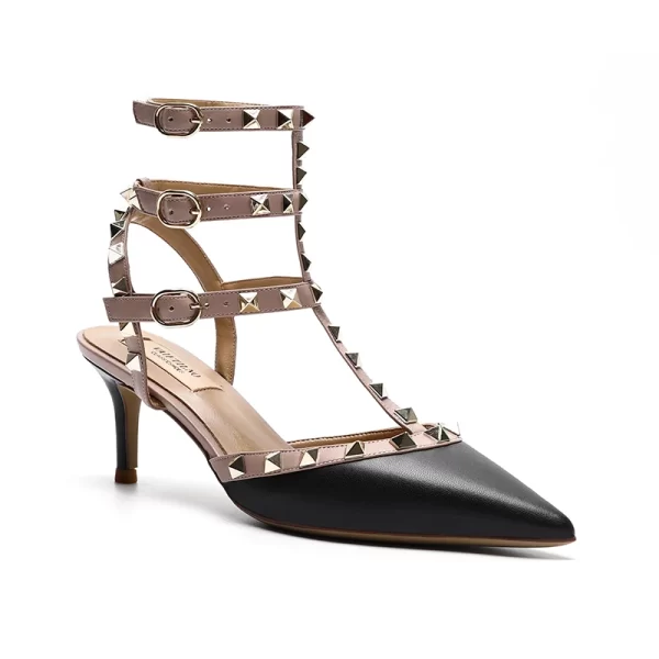 Sapato/sandália feminina, Verão Pointy Sexy, Cintas Sandálias de Couro Matte Roman Metal Rivet Salto Alto Partido Versátil Stiletto Shoes41. - Image 11