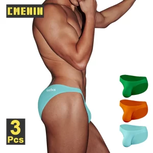 Cueca masculina, CMENIN-Roupa,  Gay Biquíni, Deslizamento Jockstrap, Cintura Baixa,  Sólidas, 3Pcs