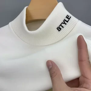 Camiseta de gola alta masculina, BROWON, monocromática, suave, confortável, casual, marca fashion, roupa de inverno, outono