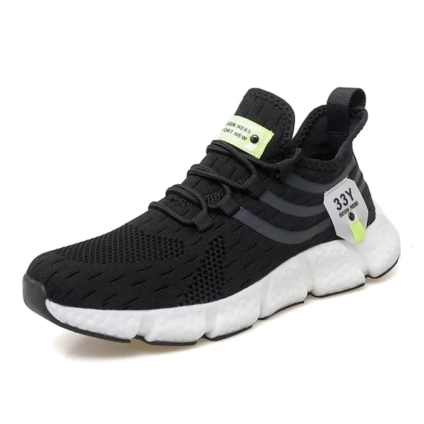 Tênis unissex confortáveis, calçado casual, marca de luxo, preto, verão. - Image 7