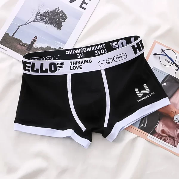 Cueca Boxer masculina, Esporte antibacteriano respirável, roupa íntima de algodão puro, cintura média, cueca de canto plana, moda confortável - Image 9