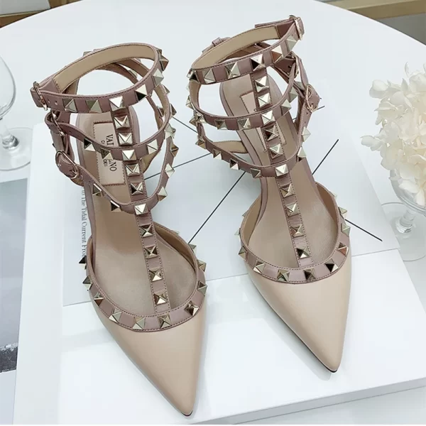 Sapato/sandália feminina, Verão Pointy Sexy, Cintas Sandálias de Couro Matte Roman Metal Rivet Salto Alto Partido Versátil Stiletto Shoes41. - Image 4