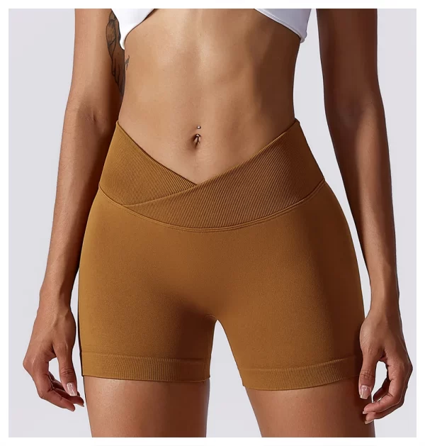 Shorts de ioga sem costura de cintura alta feminino, apertados e sem costura, nádegas de pêssego, estilo europeu e americano, para corrida e fitness. - Image 12