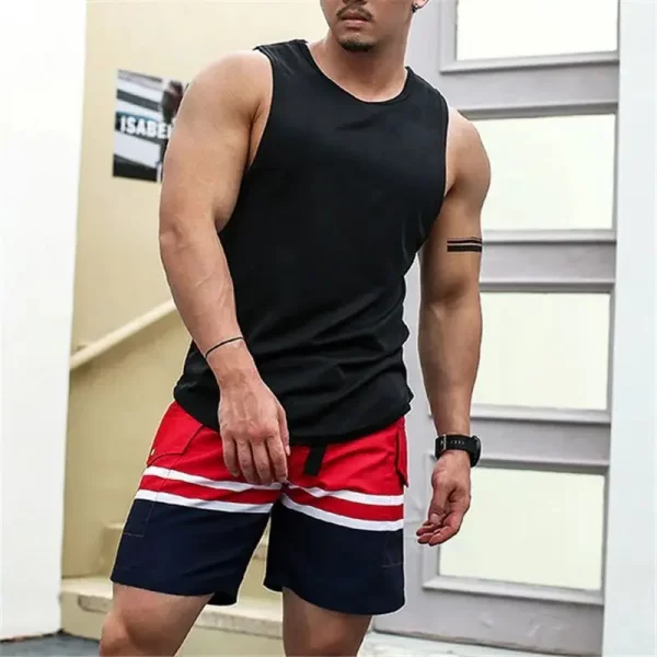 Camiseta regata masculina, Novo Verão Sólido Algodão Tanque Superior, Hip Hop Esportes Secagem Rápida Respirável Y2k Solto Casual Hipster Colete Streetwears. - Image 6