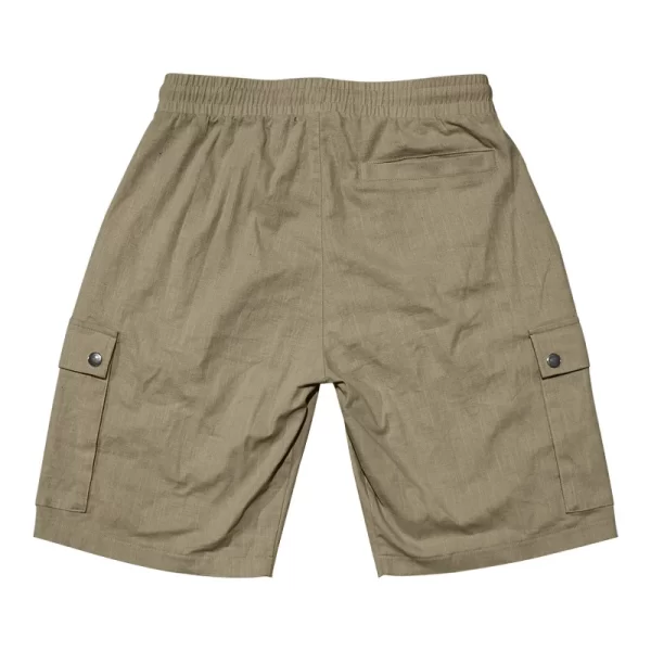 Bermuda masculina, solto respirável, calção esportivo de algodão, bolsos com cordão, moda fitness, cor pura, verão. - Image 5