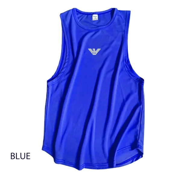 Camiseta regata masculina respirável de musculação, de ginástica, sem mangas, estampa de marca, esportes, basquete, treinamento, verão. - Image 11