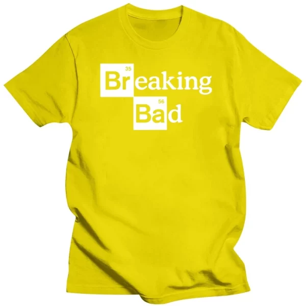 Camiseta manga curta, masculina alta quality100 % algodão o pescoço heisenberg, casual quebra má impressão. - Image 8