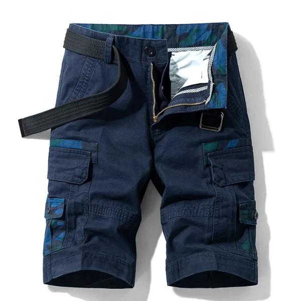 Bermuda masculina,  de camuflagem, de praia de algodão multi-bolso, corredores casuais, primavera e verão. - Image 11