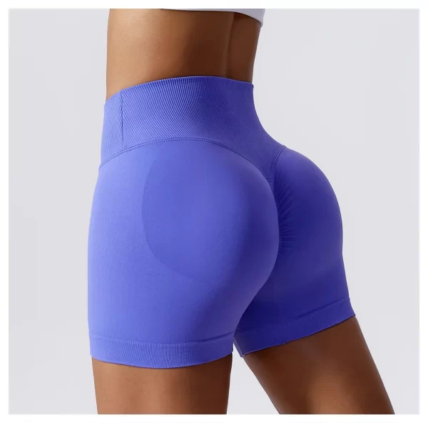 Shorts de ioga sem costura de cintura alta feminino, apertados e sem costura, nádegas de pêssego, estilo europeu e americano, para corrida e fitness. - Image 5