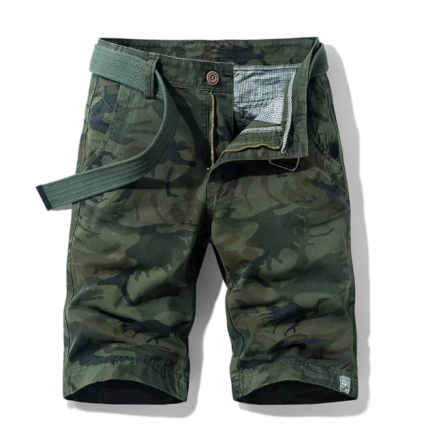 Bermuda masculina,  de camuflagem, de praia de algodão multi-bolso, corredores casuais, primavera e verão. - Image 7