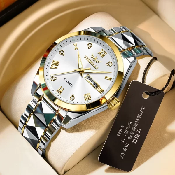 Relógio de pulso masculino, Erkek kol saati, movimento de quartzo relógio, aço inoxidável, qualidade superior, moda. - Image 3