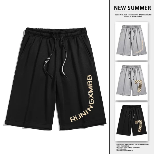 Shorts estilo hip-hop masculino casual, moletom para jogging fitness, de praia, esporte tamanho grande, moda Y2K, 5XL, verão. - Image 2