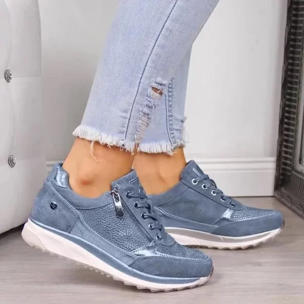 Sapatos esportivos feminino, GIOIO-Edição Coreana, de Strass, Sapatos de Sola Grosso, Transfronteiriço, Cor Sólida, Nova Moda, Primavera - Image 5