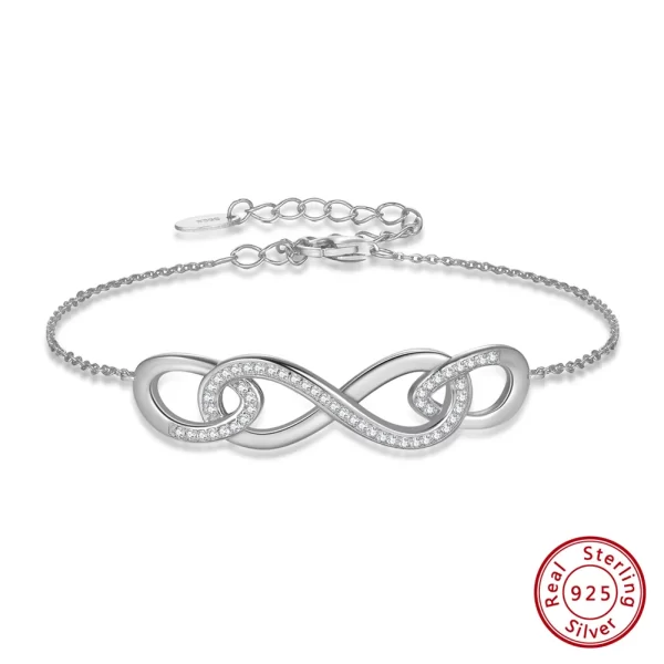 Pulseira infinita feminina, Orsa Jewels, Ouro 14K, Prata Esterlina 925, Símbolo de Amor Infinito, Joia Ajustável, SB179 - Image 8