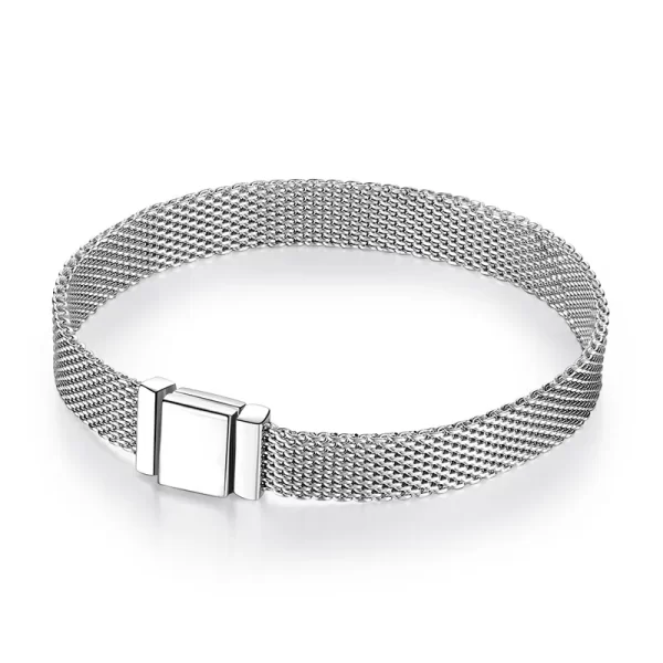 Pulseira feminina, 925 de alta qualidade prata esterlina contas clipe de moda, se encaixam reflexões original pulseira encantos femme jóias