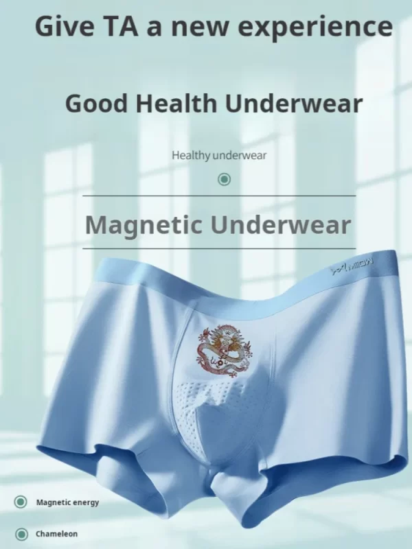 Cueca boxer masculina, de conforto magnético, roupa interior algodão, saudável, antibacteriano - Image 3
