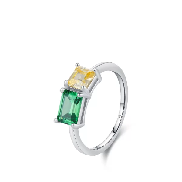Anel geométrico feminino, 925 Sterling Silver, 100% Prata, Design Quadrado Elíptico, Jóias Da Moda, De Festa, Zircão. - Image 8