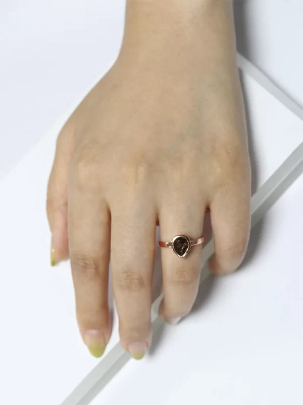 Anel feminino prata esterlina sintética, Laya 925, pera-em forma de cristal colorido simples moldura anel de ajuste, original jóias modernas. - Image 2