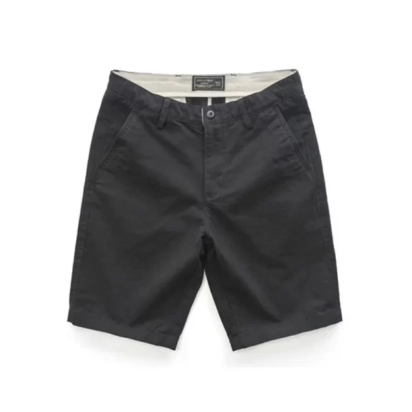 Bermuda de bolso vintage masculino, reta casual, meia calça de botão, zíper de alta qualidade, verão. - Image 9