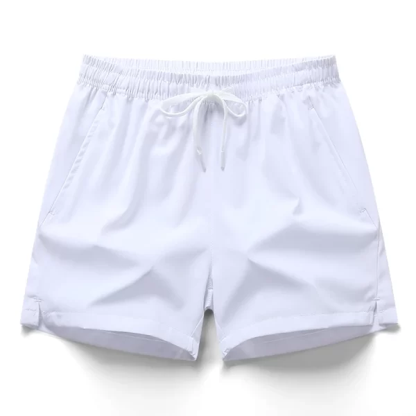 Shorts elásticos casuais masculinos, de corrida, calças curtas esportivas fitness, de praia respiráveis, bermudas frias, verão. - Image 3