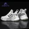 Tênis de corrida unissex branco respirável casual, leve, antiderrapante, esportes clássicos,  de malha. - Image 3