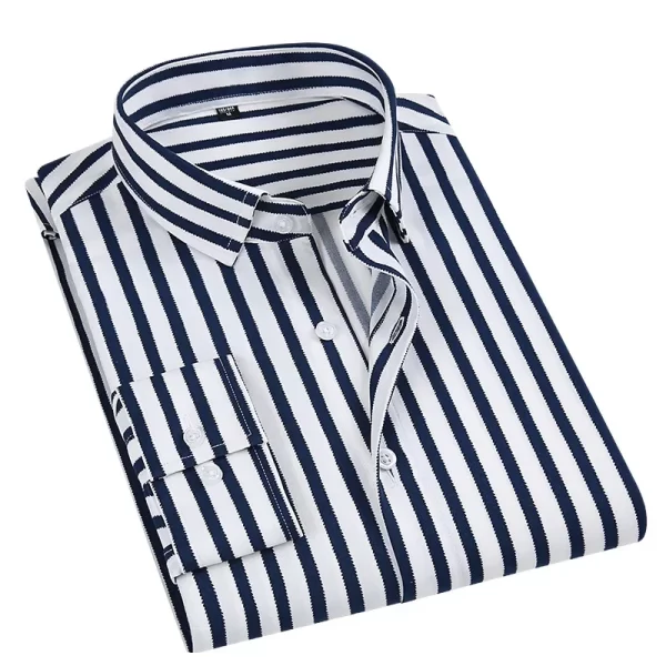 Camisa masculina listrada manga longa, Slim Fit Streetwear, Casual, Negócios, Escritório, Novo, Boa Qualidade, Plus Size, M-5XL - Image 2