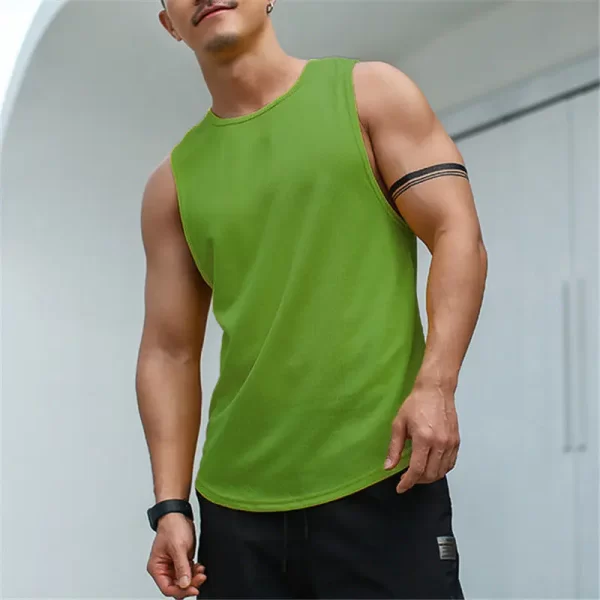 Camiseta regata masculina, Novo Verão Sólido Algodão Tanque Superior, Hip Hop Esportes Secagem Rápida Respirável Y2k Solto Casual Hipster Colete Streetwears. - Image 10