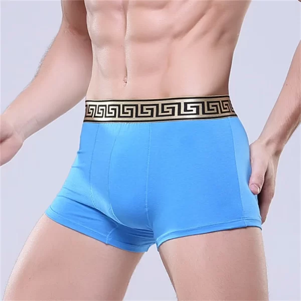 Cuecas boxer masculina, Mid cintura algodão, roupa interior sexy, monocromático, encaixe solto, confortável, respirável, ângulo plano. - Image 2