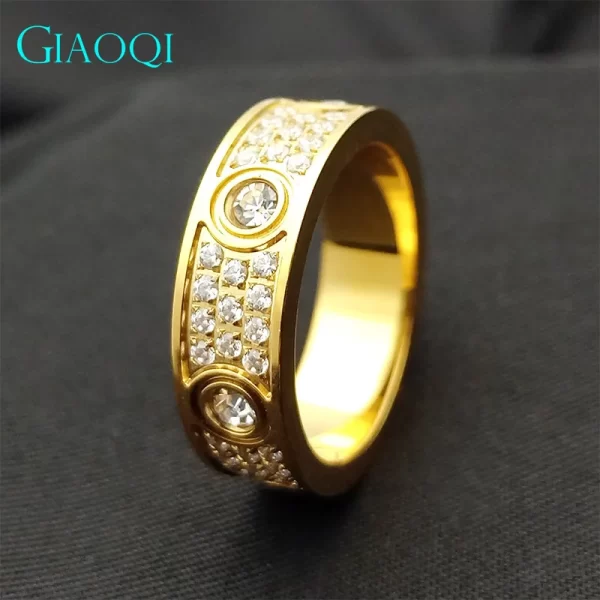 Anel banhado à ouro 18k, feminino, GIAOQI-925, corte brilhante redondo, testador de diamante passado, micro cor d, anel moissanite, total de 1 ct - Image 4