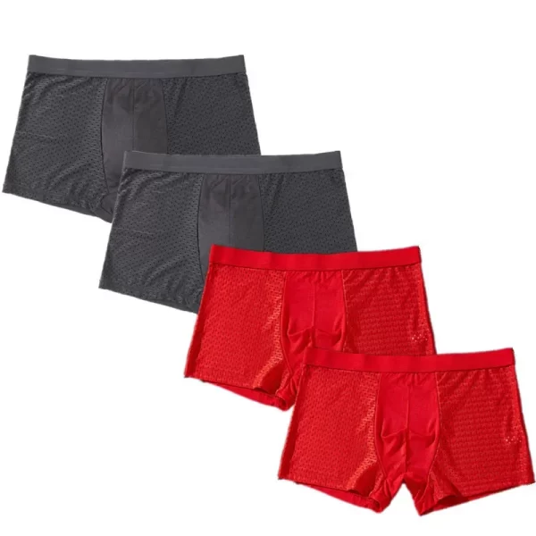 Cueca boxer masculina, 4 pçs/lote fibra de bambu, plus size xxxxl,  tamanho grande respirável roupa interior 4xl 5xl 6xl 7xl 8xl - Image 15