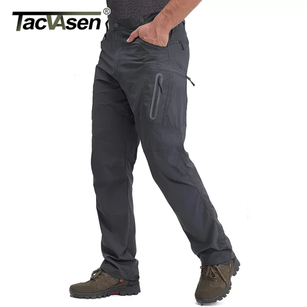 Calça leve de verão masculina, Tacvasen, de pesca tático ao ar livre caminhadas, de nylon, de carga seca rápida, de trabalho casual - Image 4