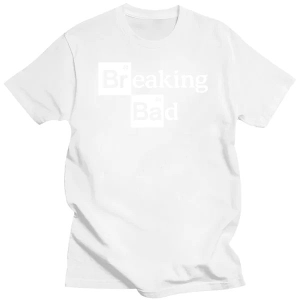 Camiseta manga curta, masculina alta quality100 % algodão o pescoço heisenberg, casual quebra má impressão. - Image 9
