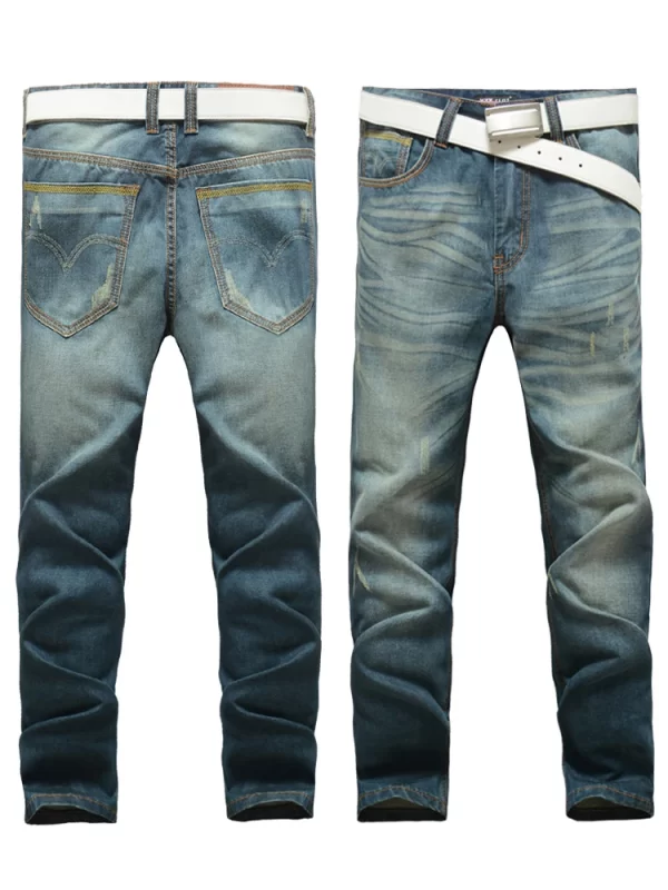Calças jeans casuais largas masculinas para motocicletas,  grandes, cortadas masculinas, originais - Image 4