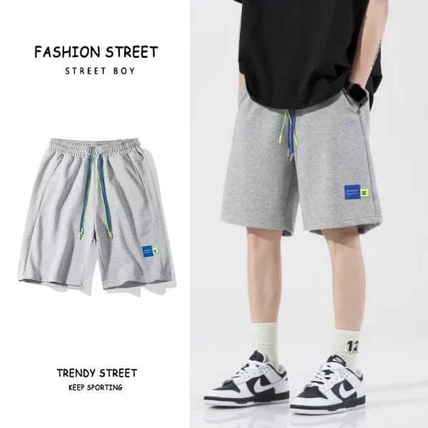 Bermudas de praia casual masculino solto, suor que drinca fibras,  de basquete de secagem rápida, moda europeia e americana, novo verão. - Image 3