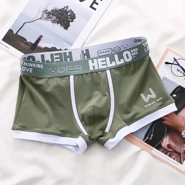 Cueca Boxer masculina, Esporte antibacteriano respirável, roupa íntima de algodão puro, cintura média, cueca de canto plana, moda confortável - Image 7