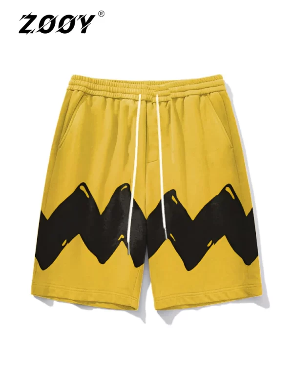 Shorts masculino tendência hip hop, Zooy-retro com lace-up, tendência hip hop, flor, pássaro, moda, tamanho grande, l-9xl
