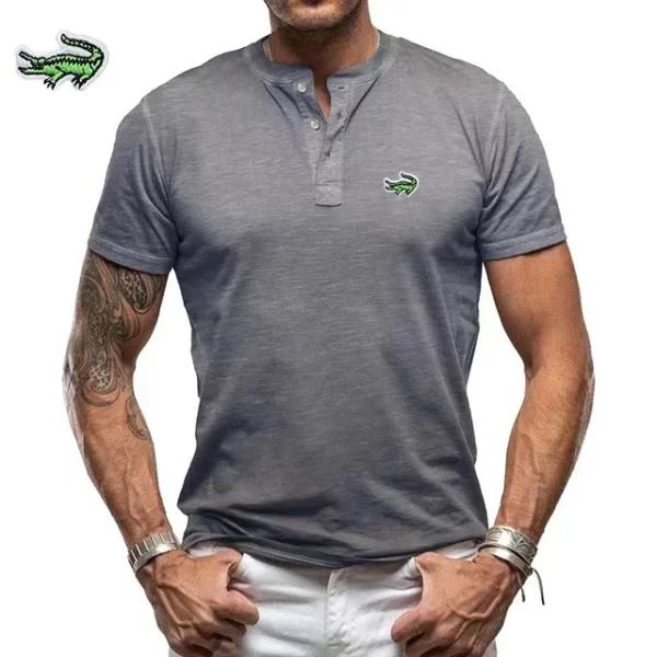 Camisetas Lacoste bordadas masculinas, de alta qualidade, polo masculino, verão, novo. - Image 12