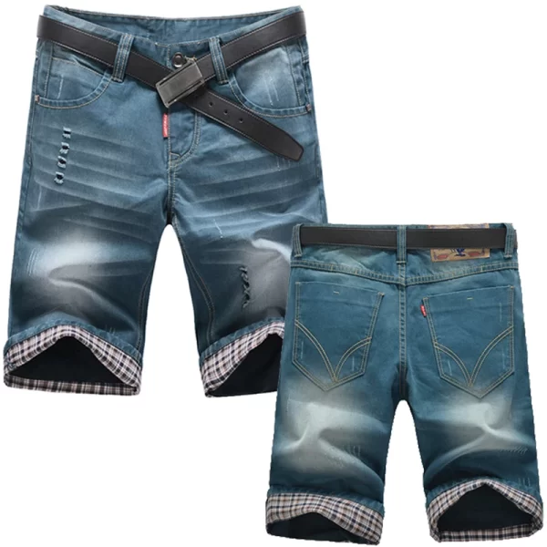Bermuda masculina curta de algodão, casual com vários bolsos, curta cortada, para o ar livre, verão. - Image 2