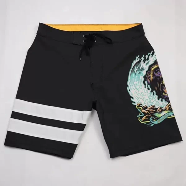 Bermuda masculina spandex, de secagem rápida,  de praia,  de surf, impermeáveis, fitness, de competição, novo. - Image 31