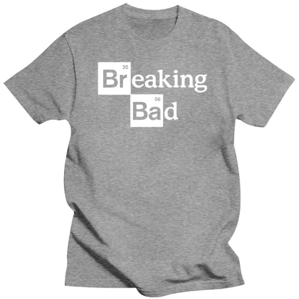 Camiseta manga curta, masculina alta quality100 % algodão o pescoço heisenberg, casual quebra má impressão. - Image 3