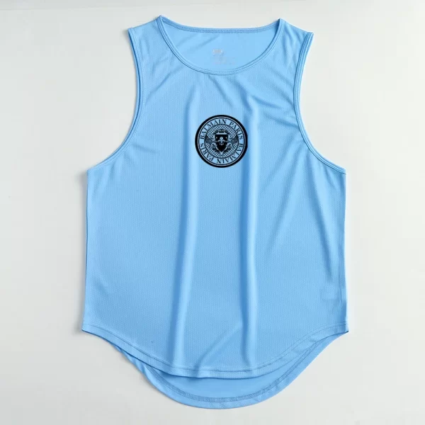 Camiseta regata masculina, sem mangas de secagem rápida com gola redonda, regata esportiva Fitness, Elástica, Respirável, Ginásio, Corrida, Treinamento, Verão. - Image 30