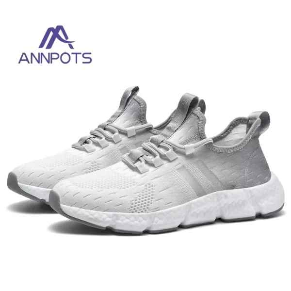 Tênis de corrida unissex branco respirável casual, leve, antiderrapante, esportes clássicos,  de malha. - Image 25