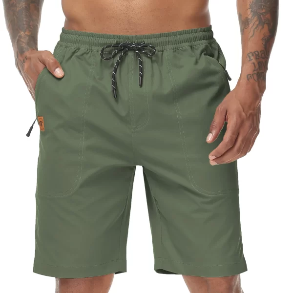 Bermuda masculina casual com cordão, calça esportiva de jogging sólida, leve de alta qualidade, elástico na cintura, verão. - Image 4