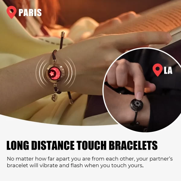 Pulseira de toque único para longa distância, Totwoo, light-up e vibração, jóias inteligentes, amor. - Image 2