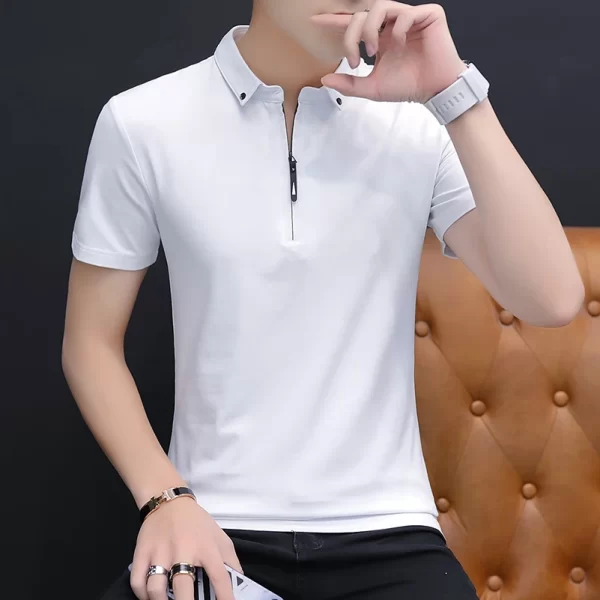 Camiseta de algodão masculina, Browon, manga curta, com gola, estilo coreano, moda verão. - Image 10
